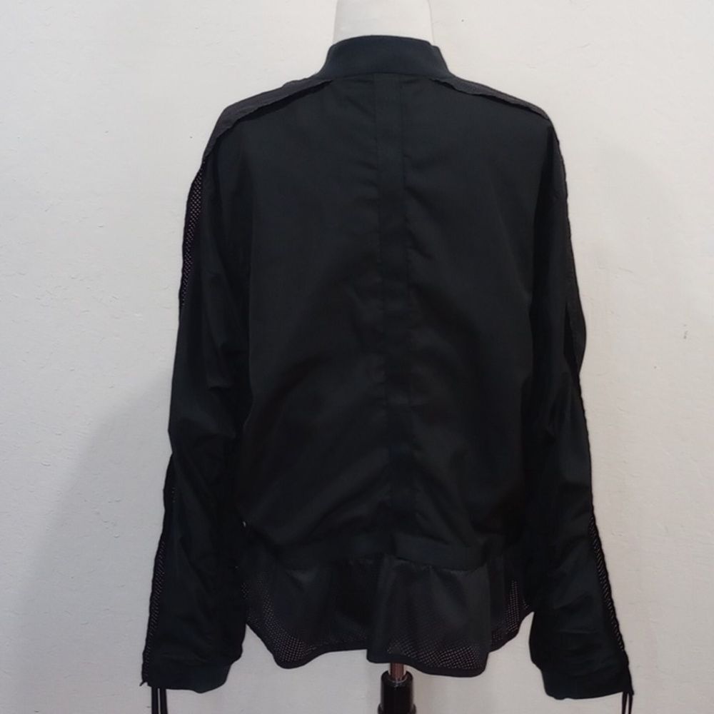 Puma Xtreme Frill Bomber Jacket Black Ruched Tie Sleeves Zip Off Frill Hem XL - Picture 12 of 15
